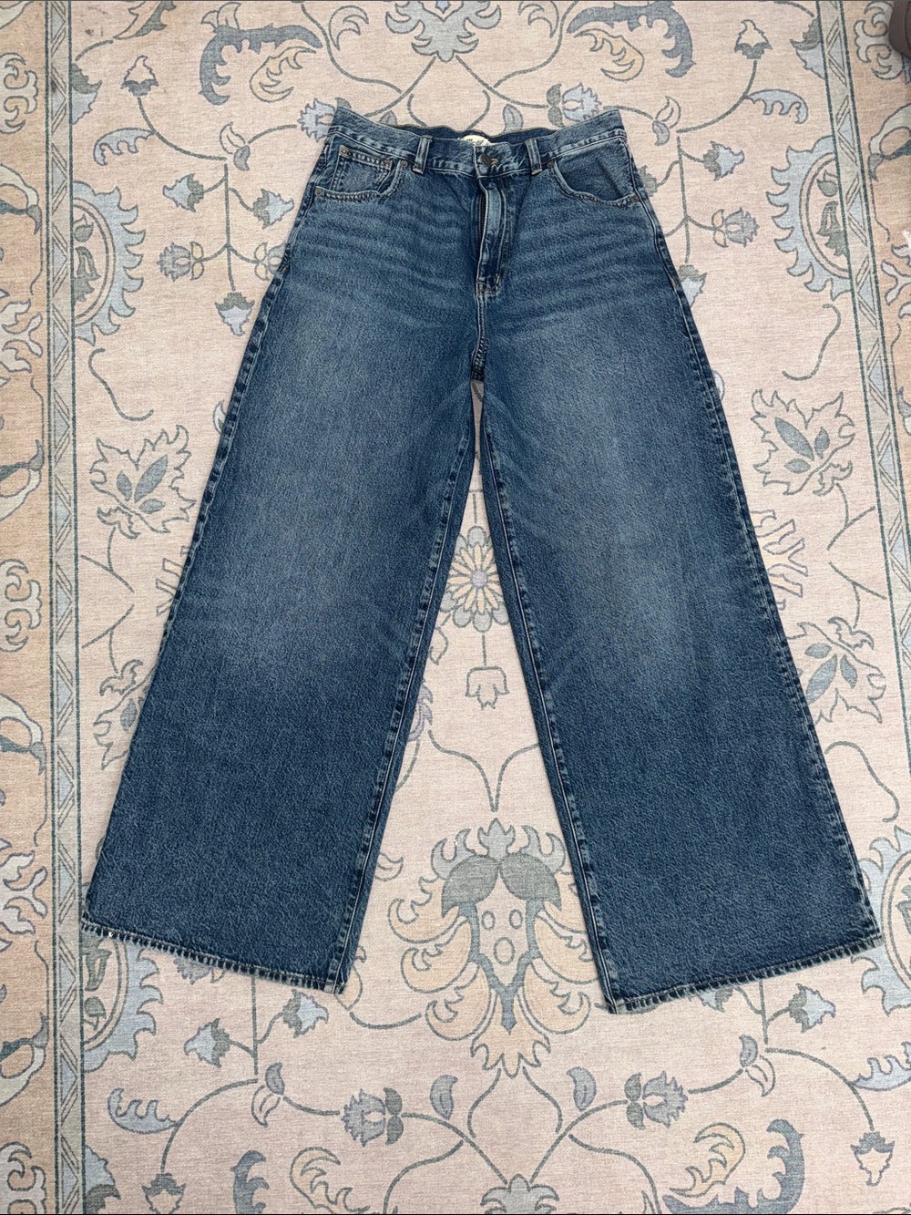 Madewell Super Wide-Leg Jeans in Concho Wash Rigid Size 29